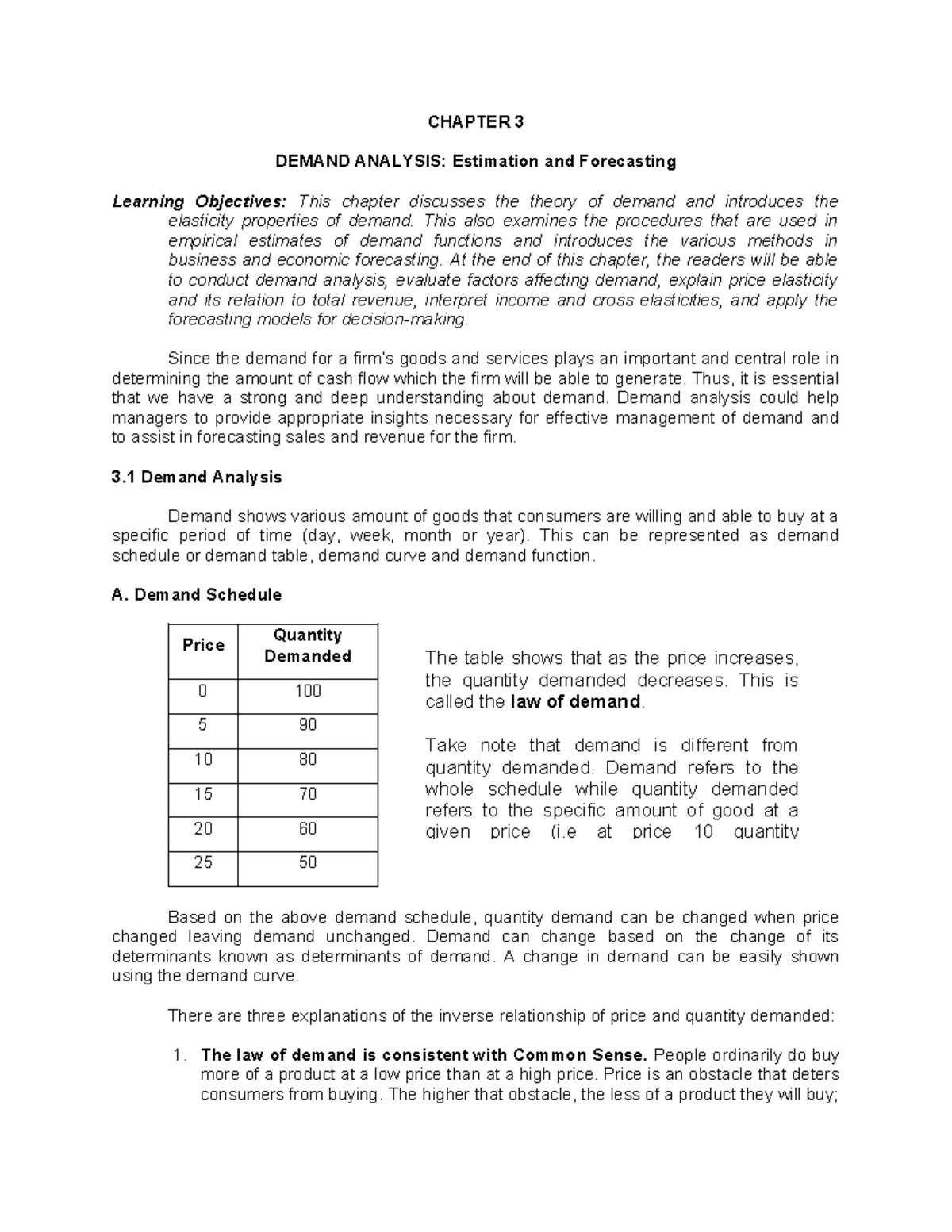 Managerial-Economics-for-Non-majors Chapter-3 - CHAPTER 3 DEMAND ...