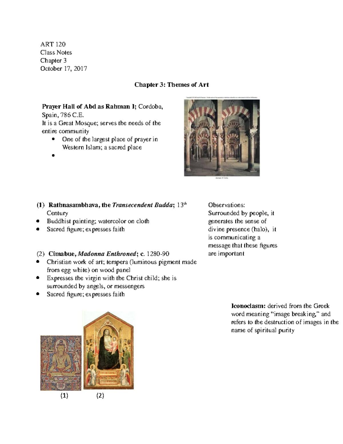 ART120 001 October 17 - Professor Kathy Quick; Semesterly Note Taker ...