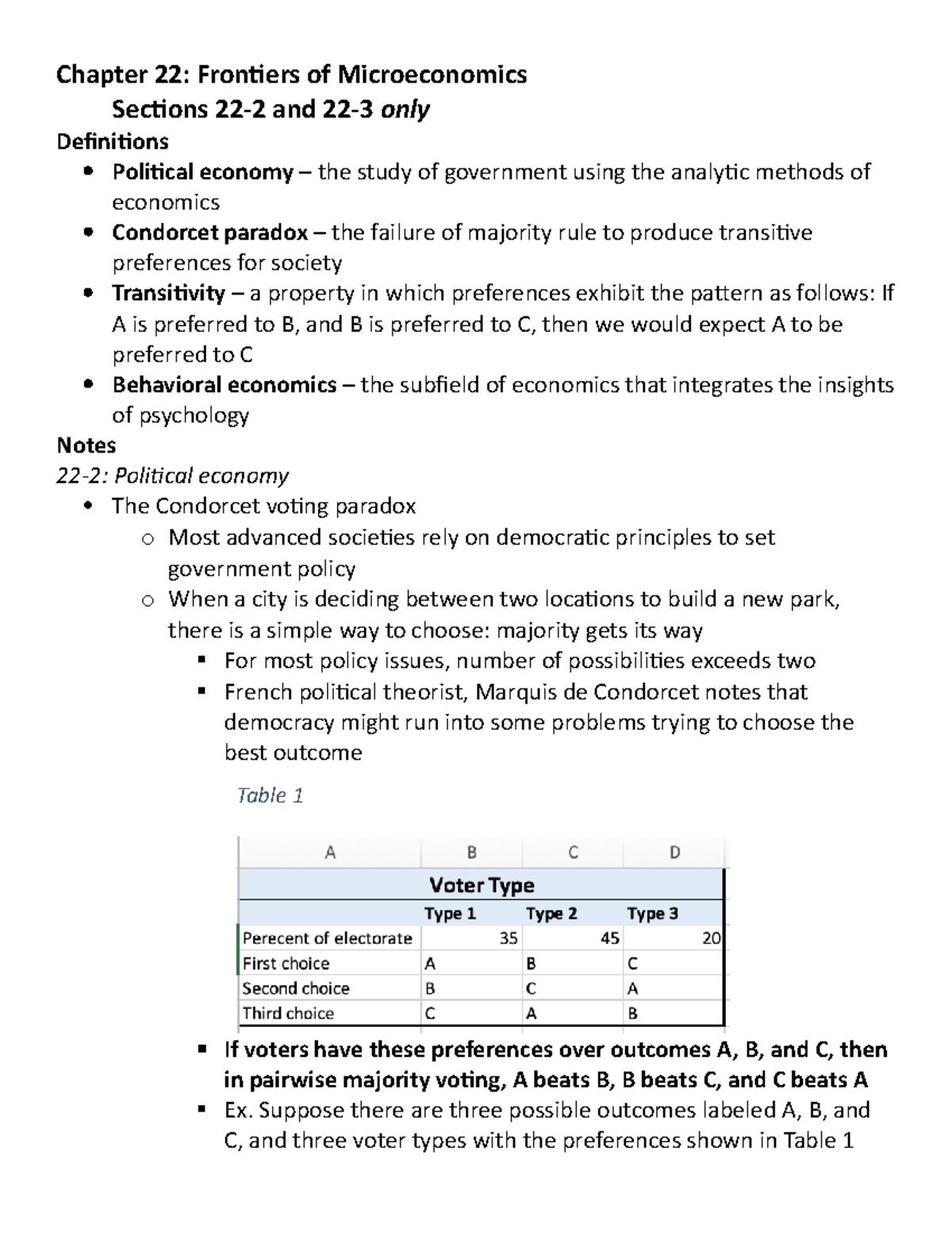 Chapter 22 notes - Chapter 22: Frontiers of Microeconomics Sections 22 ...