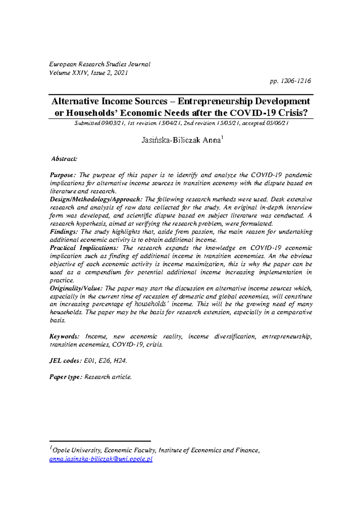 health and issues in the year - European Research Studies Journal ...