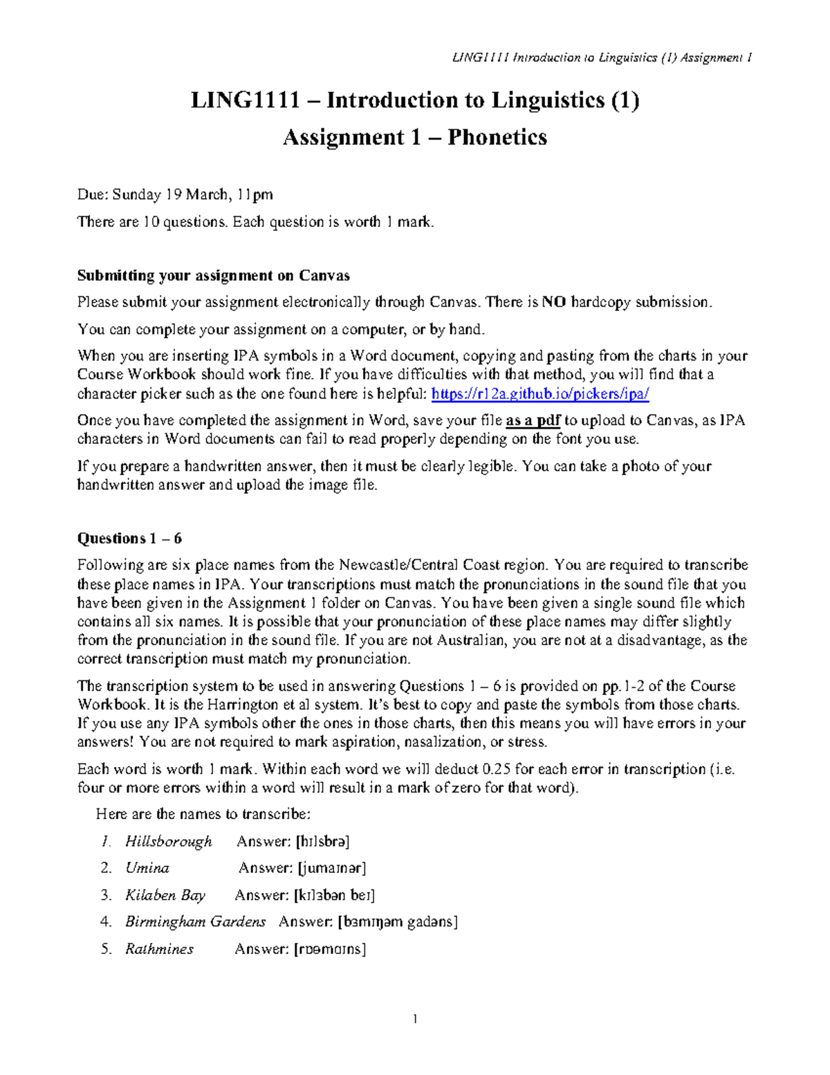 Ling1111 A1 Pdf Notes Ling1111 Introduction To Linguistics 1 Assignment 1 1 Ling1111 Ling1111 A1 Pdf Notes Ling1111 Introduction To Linguistics 1 Assignment 1 1 Ling1111