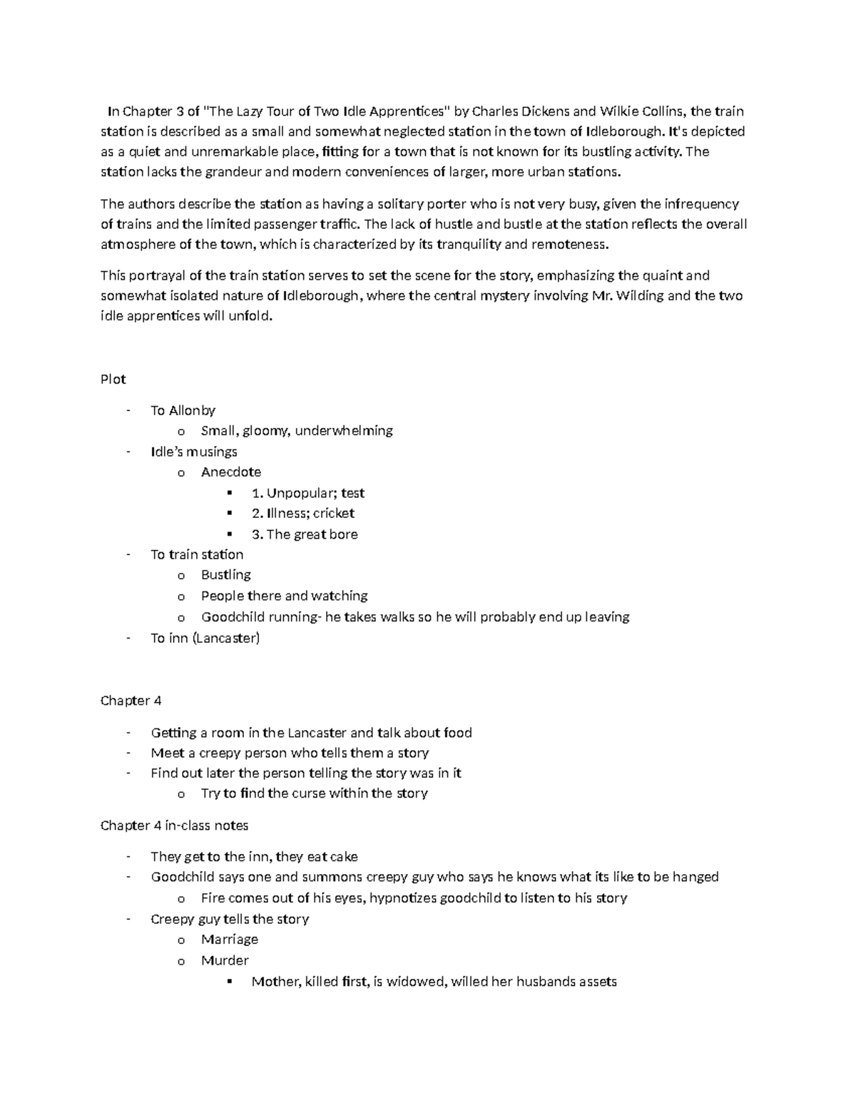 Two Idle Notes In Chapter 3 of "The Lazy Tour of Two Idle Apprentices