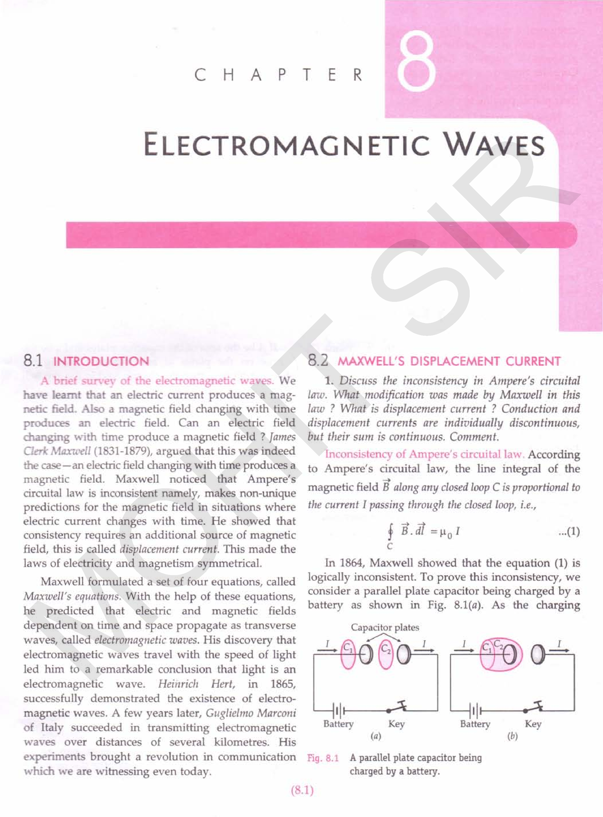 CH8 Electromagnetic Waves - C H A PT E RPONMLKJIHGFEDCBA E L E C T R O M A G N E T IC W A V E S ...