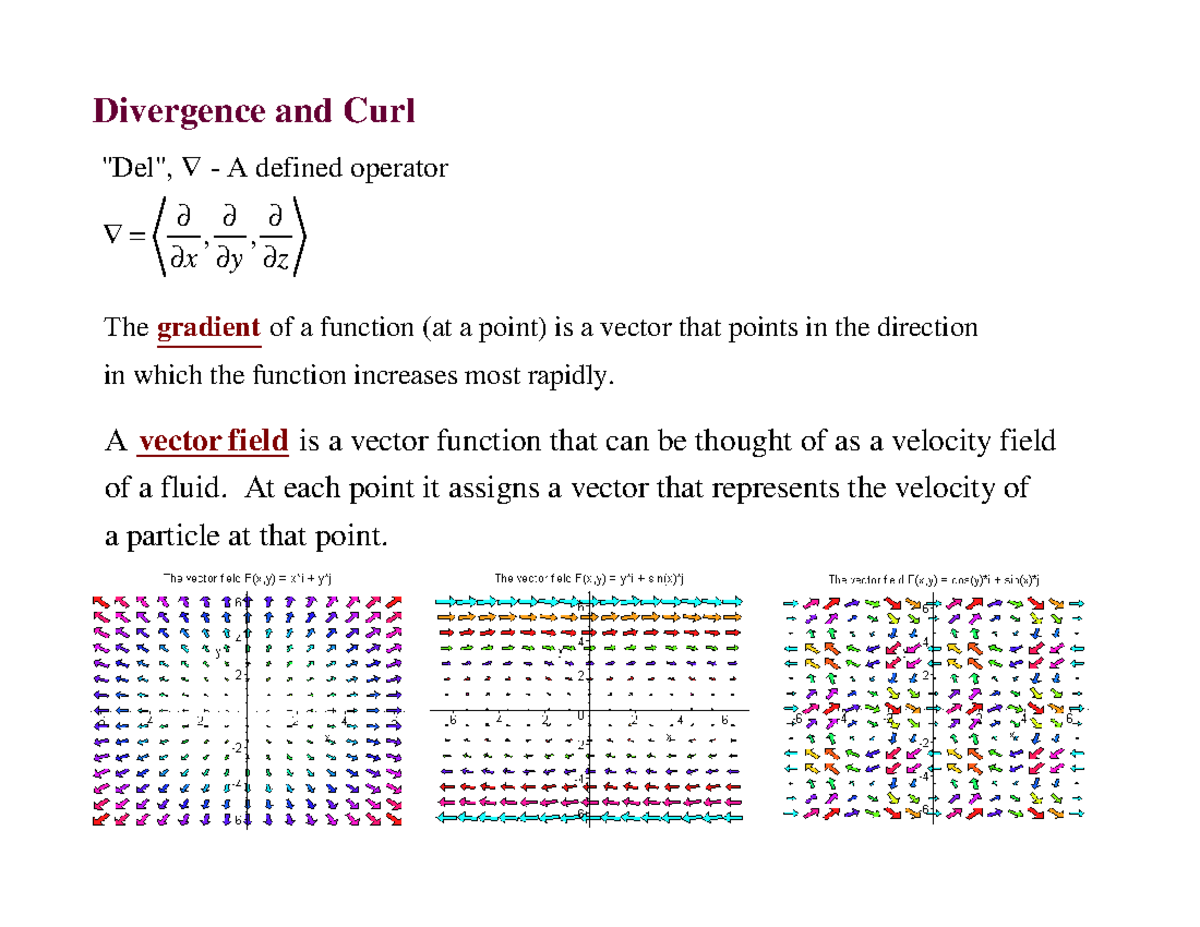 Divcurlgrad - A note on Divergence - Rotational - Gradient of Calculus ...