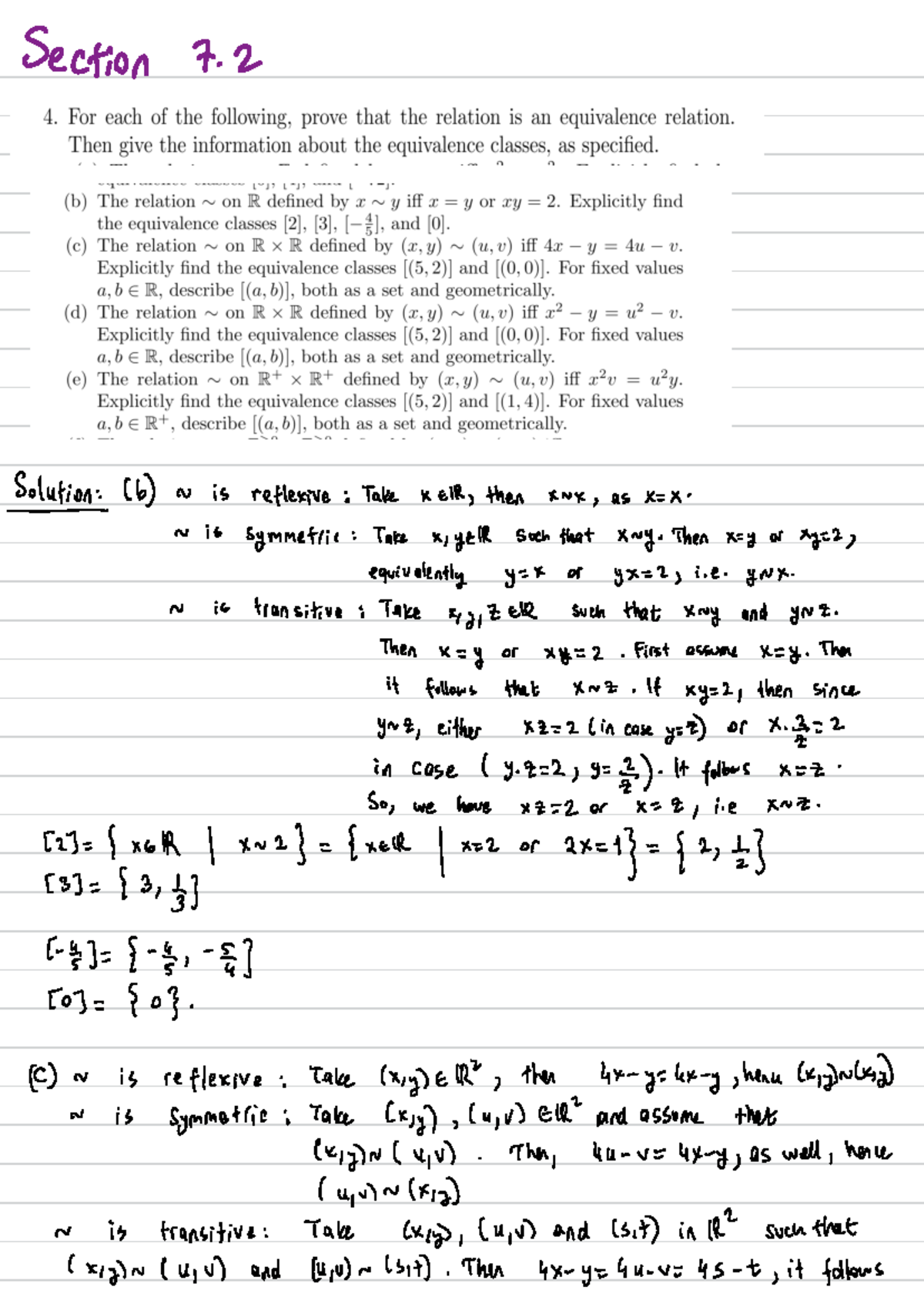 Math1C03-Review Notes(Dicle) - Section 7. 2 Solution: (b) ~ is ...