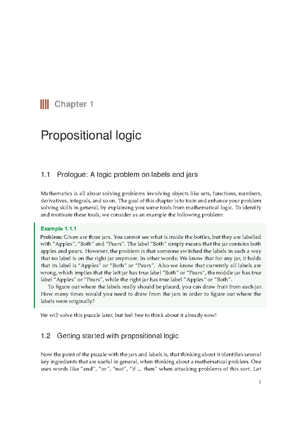 Propositional Logic - Chapter 1 Propositional logic 1 Prologue: A logic ...