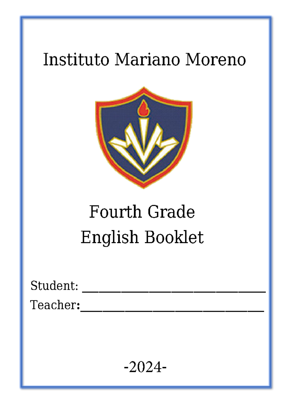 Booklet 4th grade 2024 - Ufifjfufufj aja8qhdhebq - Instituto Mariano ...