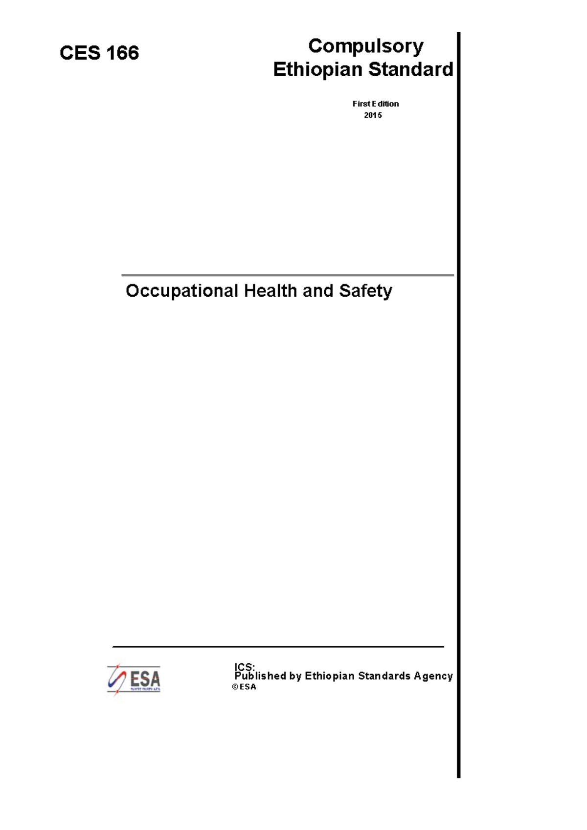 CES 1662015 Occupational Health and Safety CES 166 Compulsory