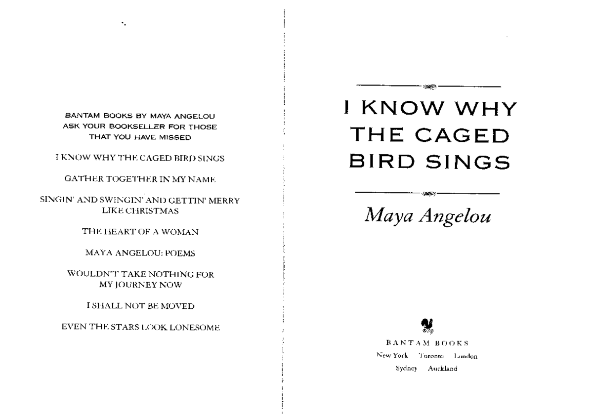 I Know Why The Caged Bird Cannot Read Summary www.studocu.com