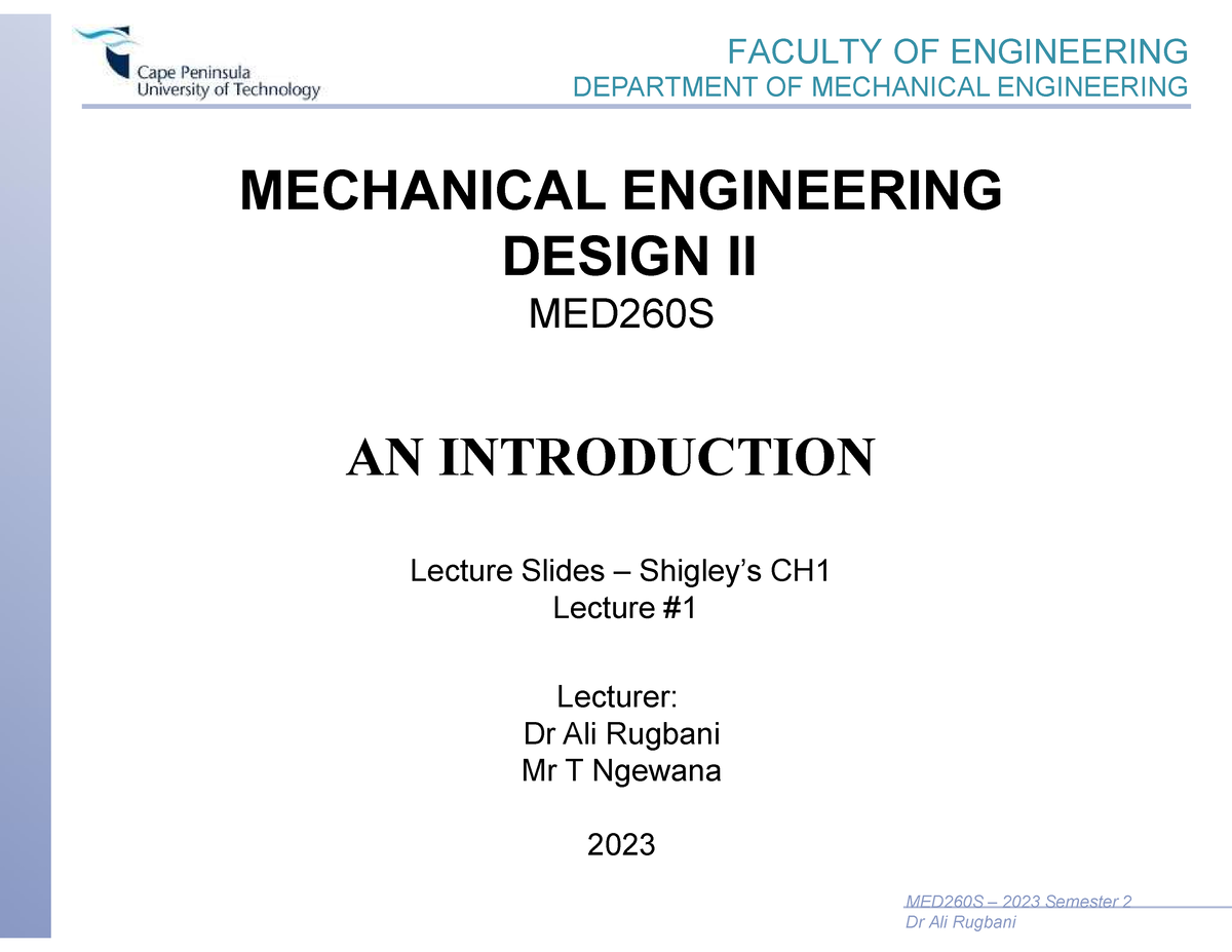 Lecture 1 MED260S Introduction - AN INTRODUCTION MED260S – 2023 ...