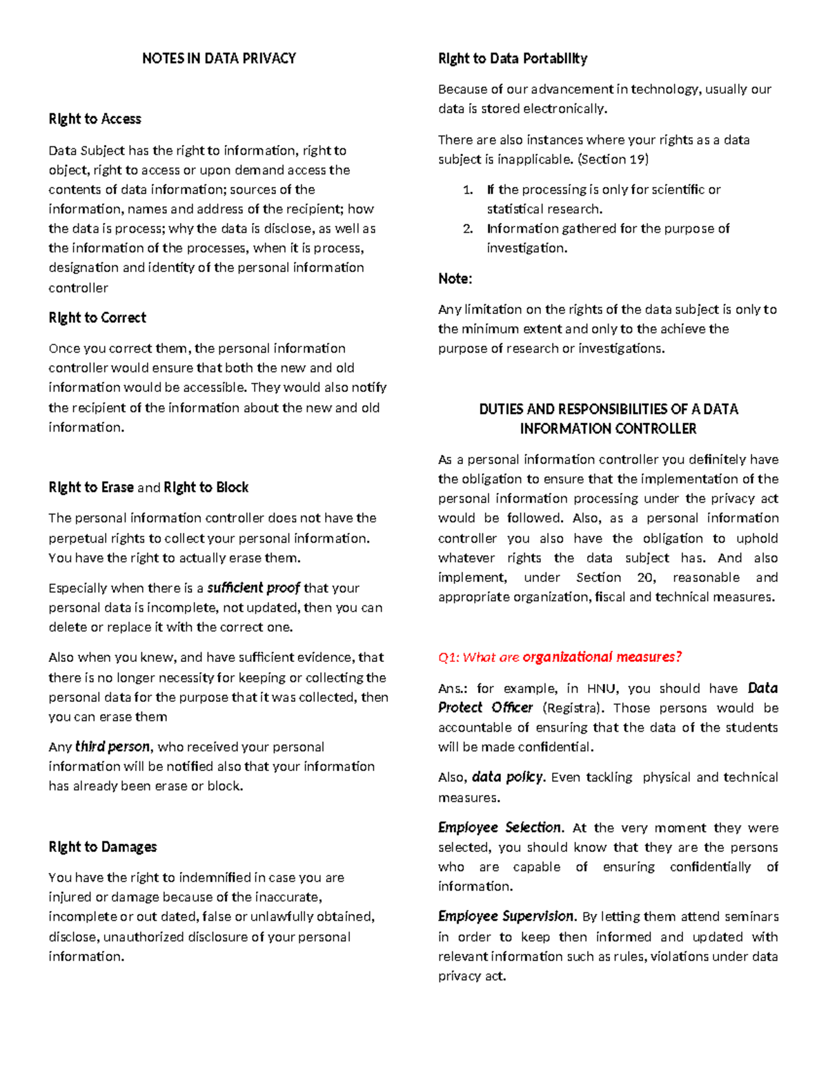 Lecture Notes on RA 10173: Understanding and Implementing the Data ...