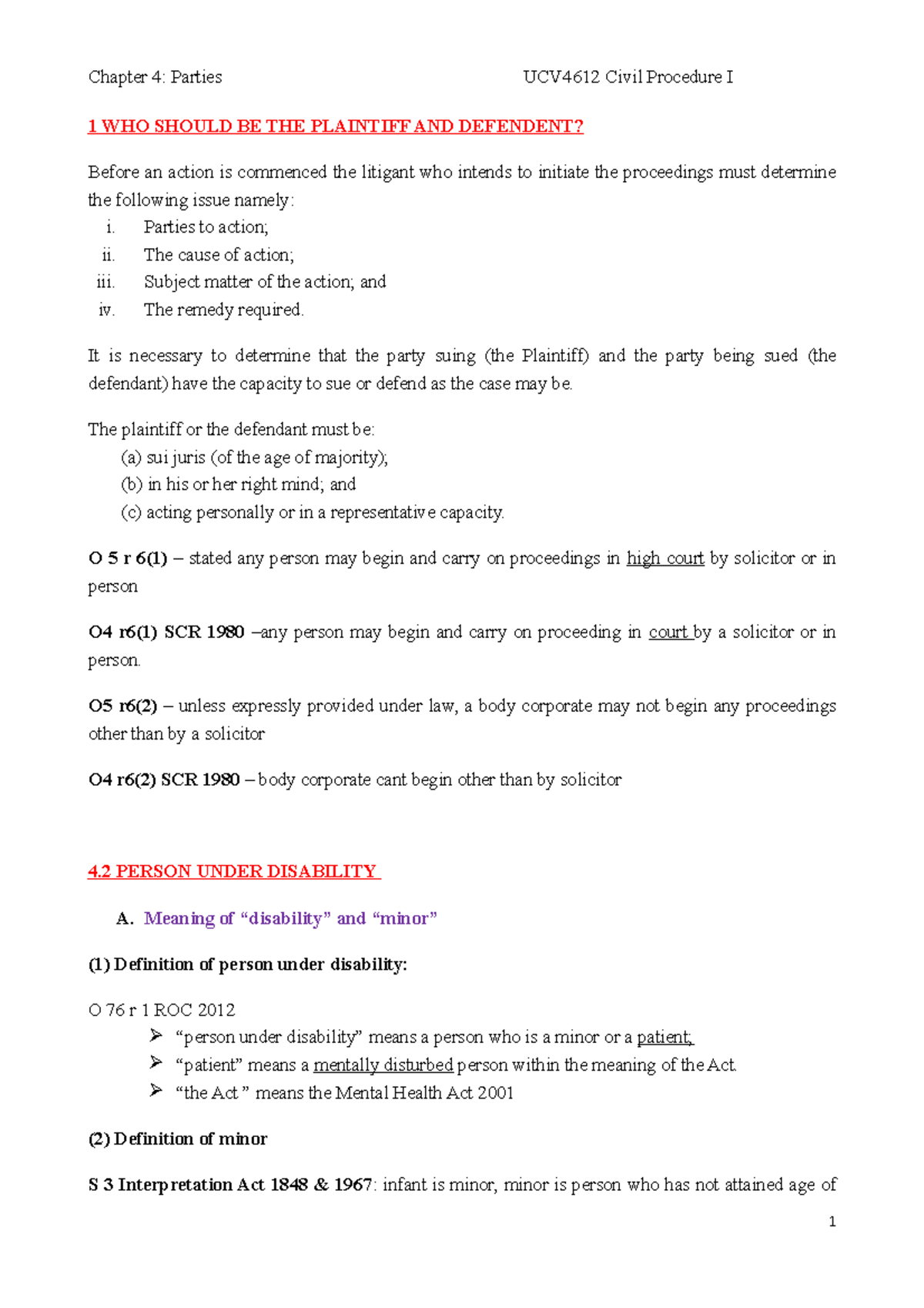 Chapter-4-Parties - Civil - 1 WHO SHOULD BE THE PLAINTIFF AND DEFENDENT ...