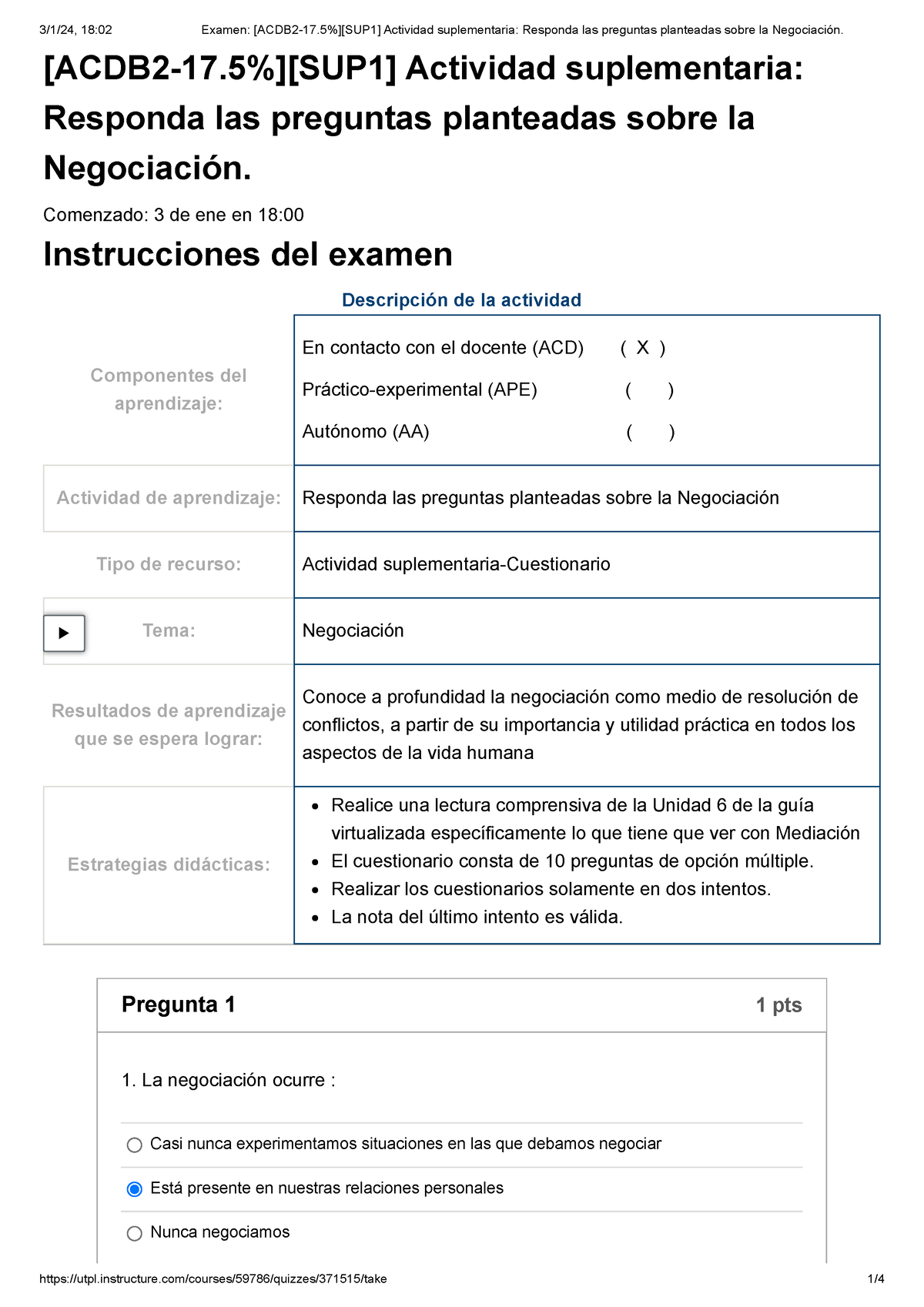 Examen [ACDB 2-17.5%][SUP 1] Actividad Suplementaria Responda Las ...