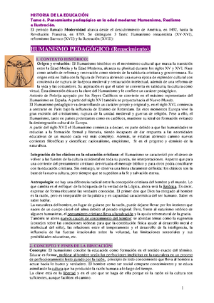 Historia DE LA Educación TEMA 1 - Historia de la Educación - UNED - Studocu