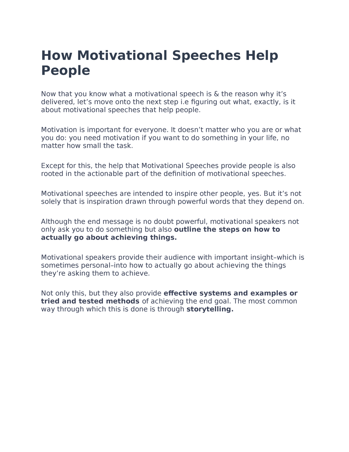 How Motivational Speeches Help People - How Motivational Speeches Help