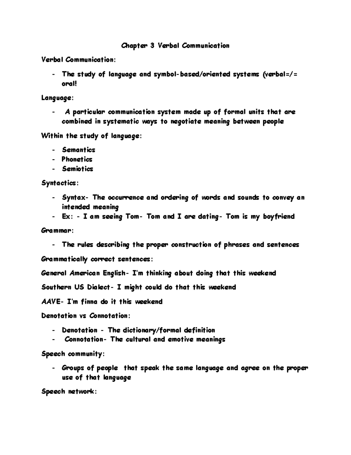 Verbal Communication Chapter 3 Verbal Communication Verbal