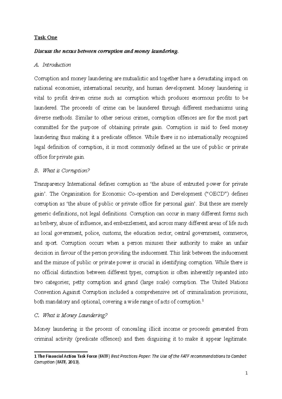 essay on money laundering in pakistan