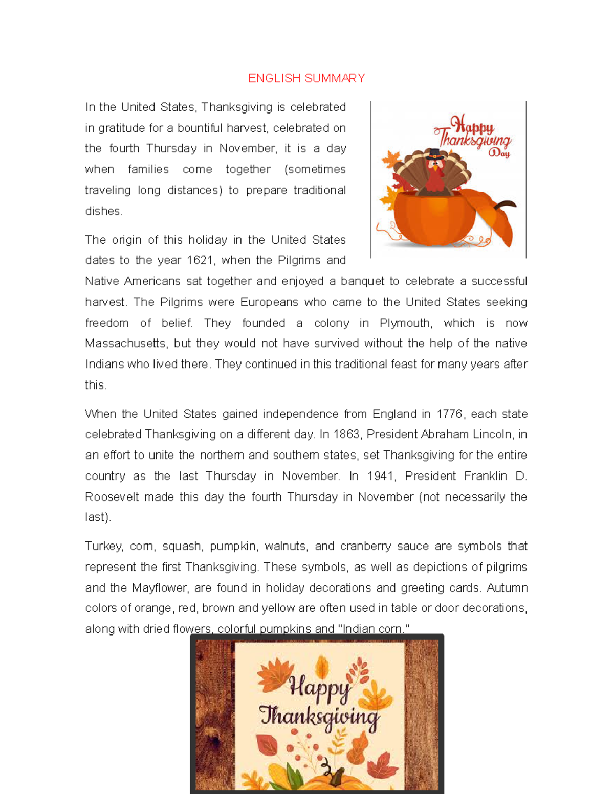 English- Summary - es mi apunte que espero ayude - ENGLISH SUMMARY In ...