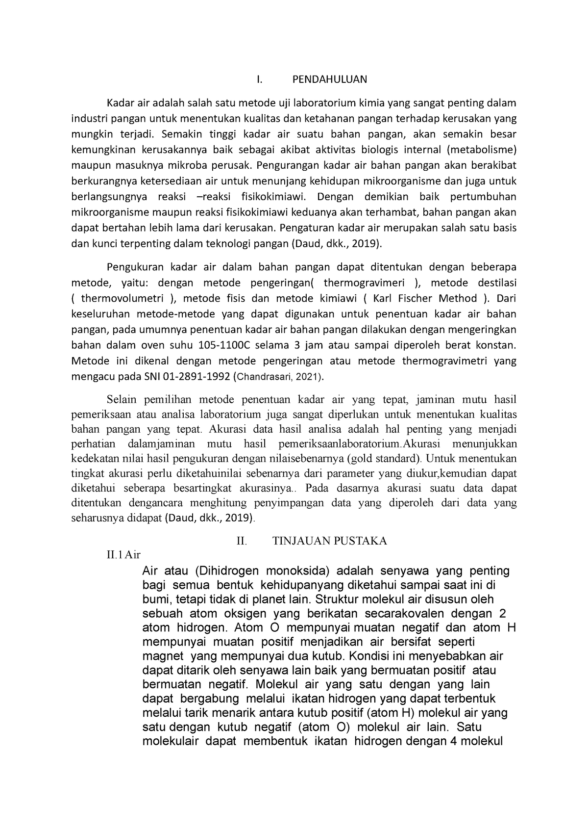 Kadar Air I Pendahuluan Kadar Air Adalah Salah Satu Metode Uji Laboratorium Kimia Yang Sangat 9046