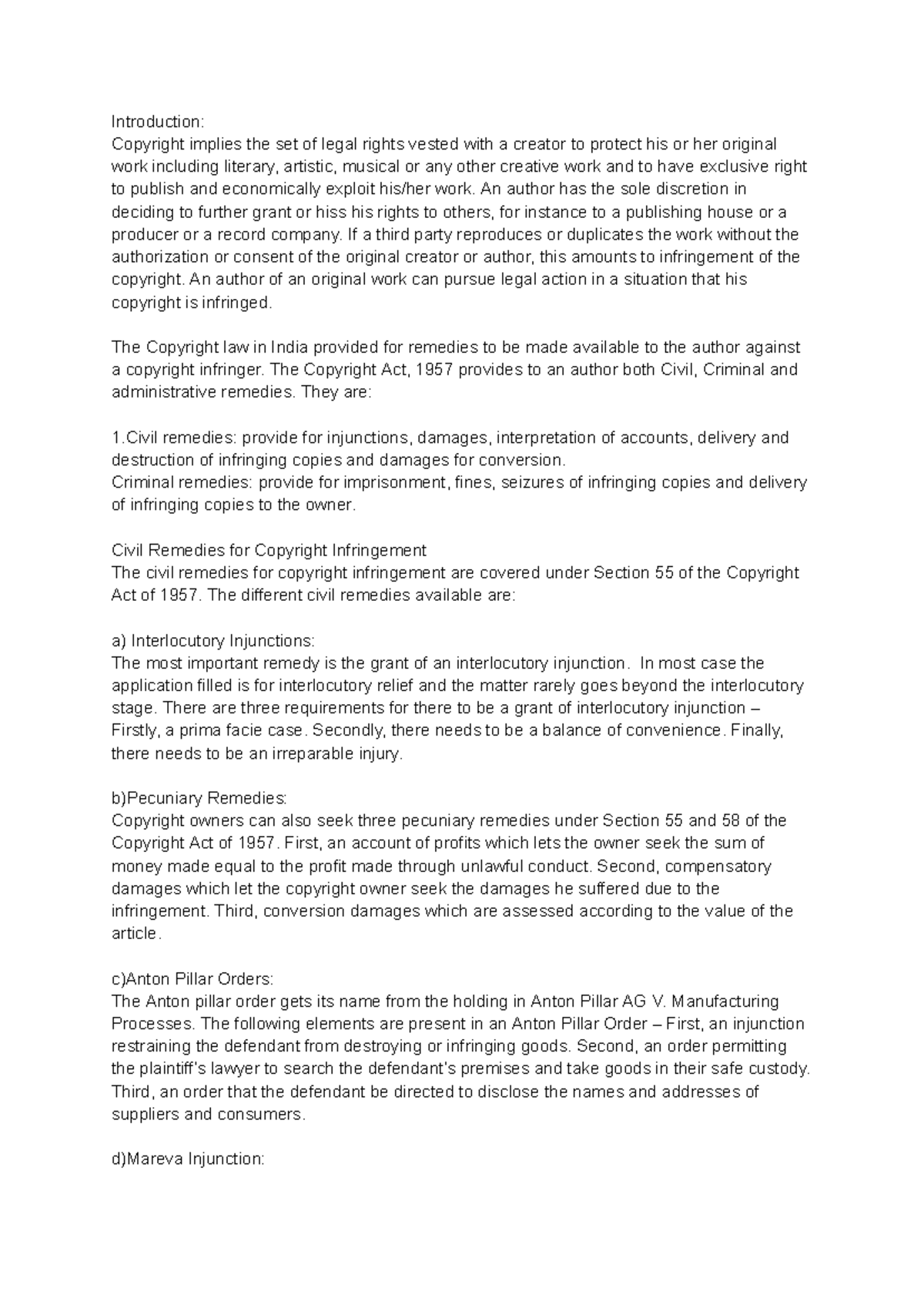 Copyright assignment for briefly discuss - Introduction: Copyright ...
