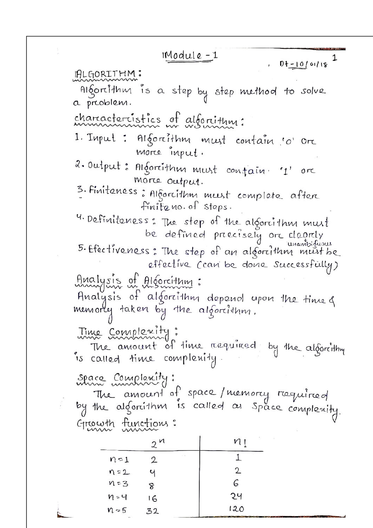 Handwritten Notes Design And Analysis Of Algorithms[ 5319] Data Communication And Computer