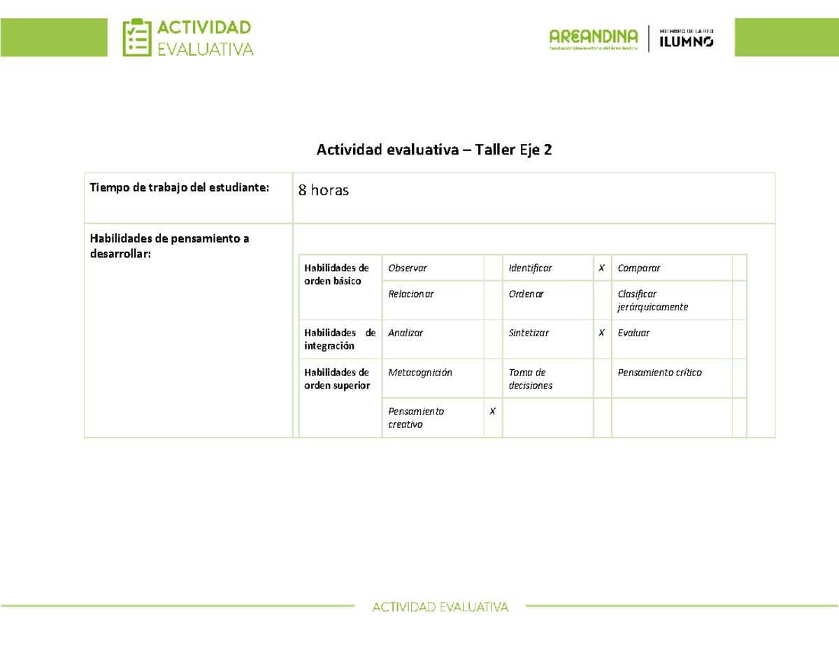 Actividad evaluativa - Eje 2 - Actividad evaluativa – Taller Eje 2 ...