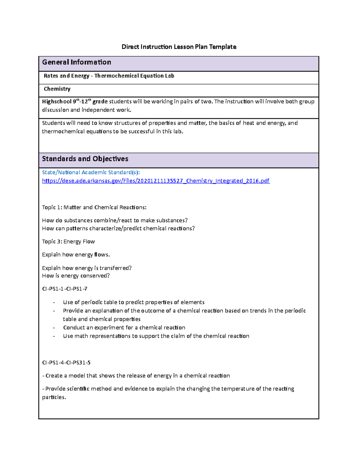 Lp direct instruction lesson plan template(1)(1) - Direct Instruction ...
