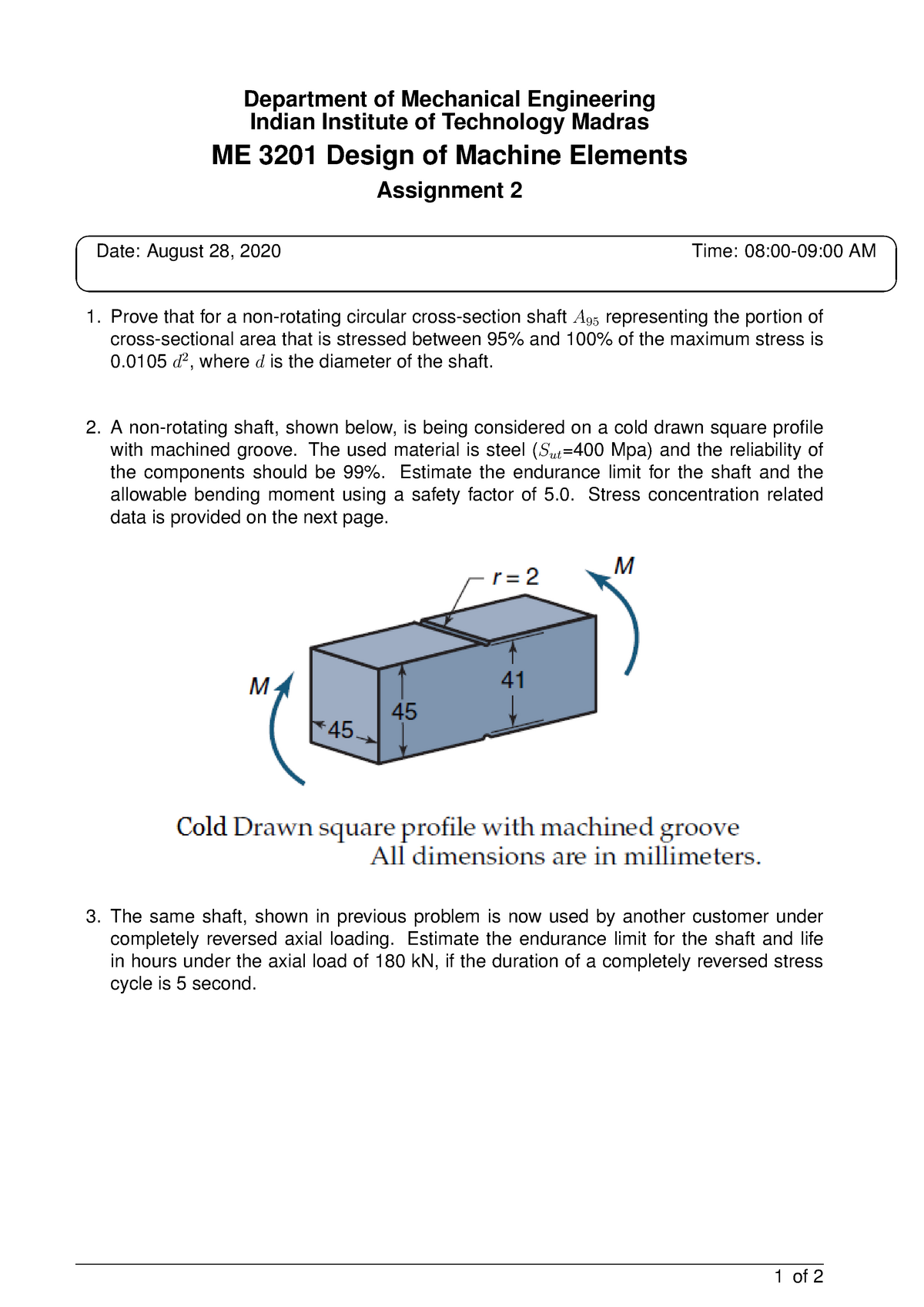 ME3201 Tutorial 2 - Lecture Notes 1-8 - Department Of Mechanical ...