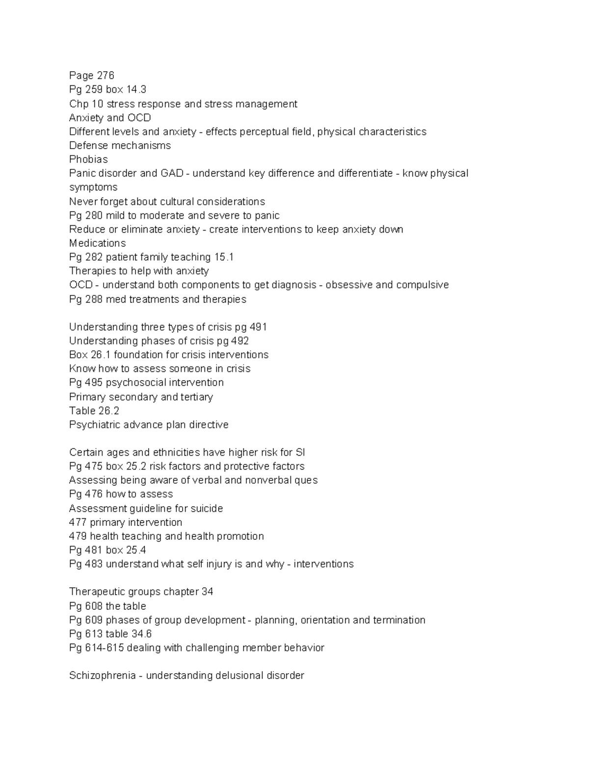 Metal health exam 2 study guide - Page 276 Pg 259 box 14. Chp 10 stress ...