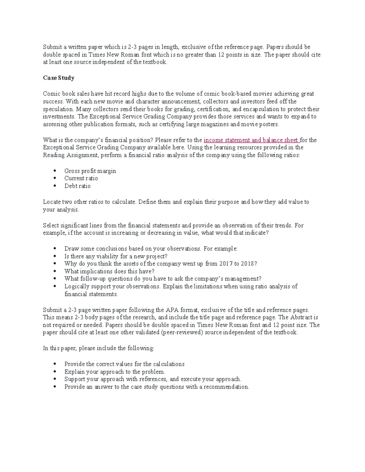 Submit a written paper which is 2 - Papers should be double spaced in ...
