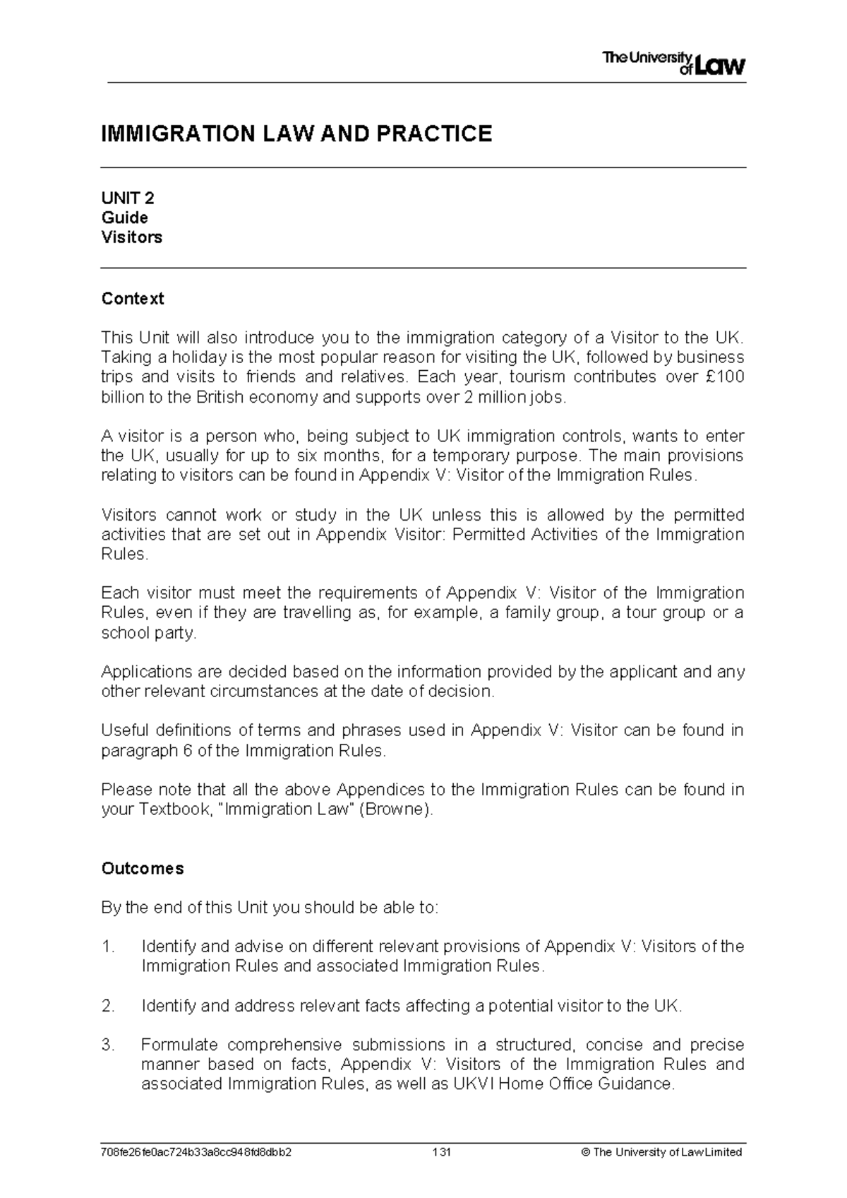 Immigration WS 2 - IMM WS2 guide - IMMIGRATION LAW AND PRACTICE UNIT 2 ...