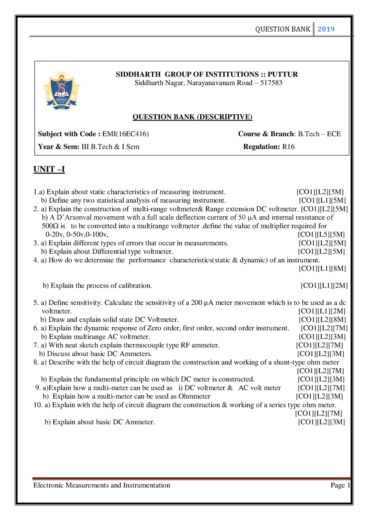 EEM Question Banks 1 - SIDDHARTH GROUP OF INSTITUTIONS :: PUTTUR ...