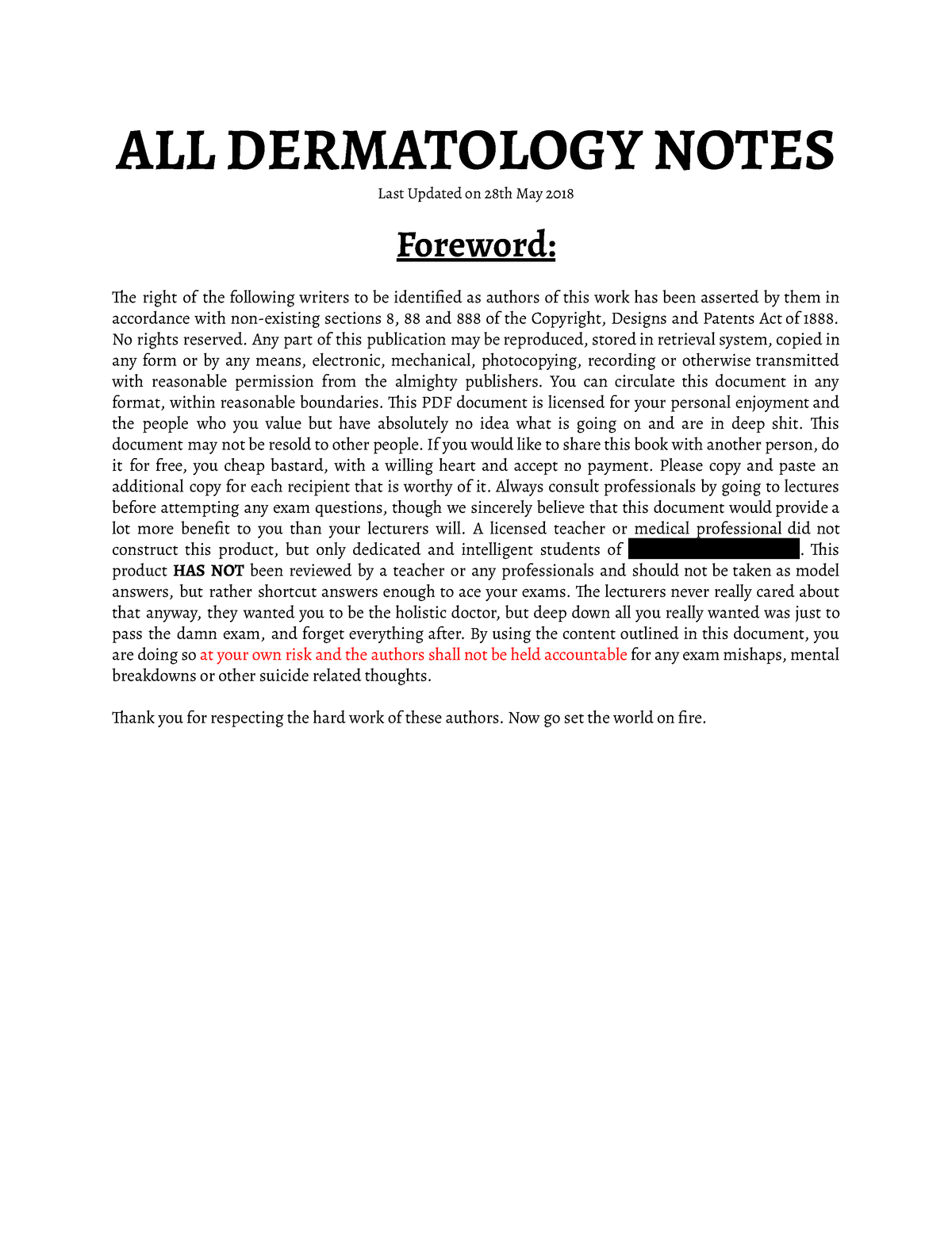 ALL Dermatology Notes - ALL DERMATOLOGY NOTES Last Updated On 28th May ...