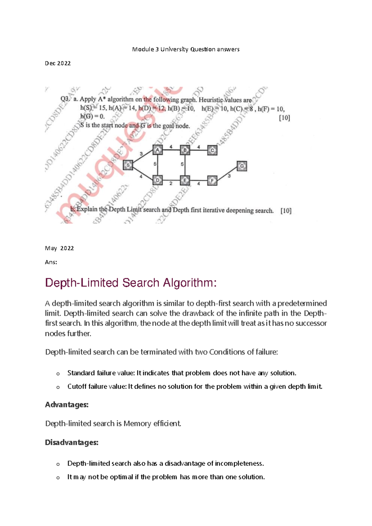 Module 3 University Question answers - Module 3 University Question ...