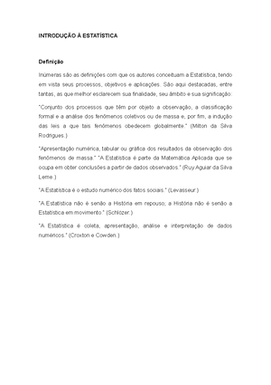 Divisão DA Estatística - DIVISÃO DA ESTATÍSTICA Podemos dividir a ...