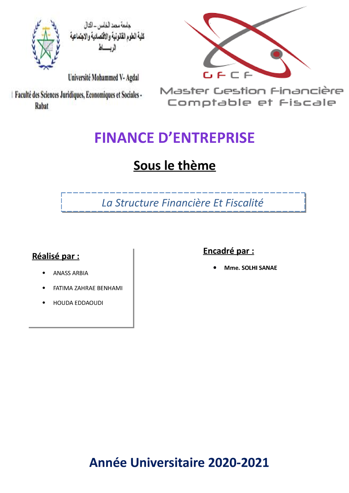 G13 La Structure Financi Re Et Fiscalit - Sous Le Thème La Structure ...