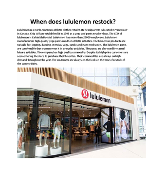 does lululemon restock sizes