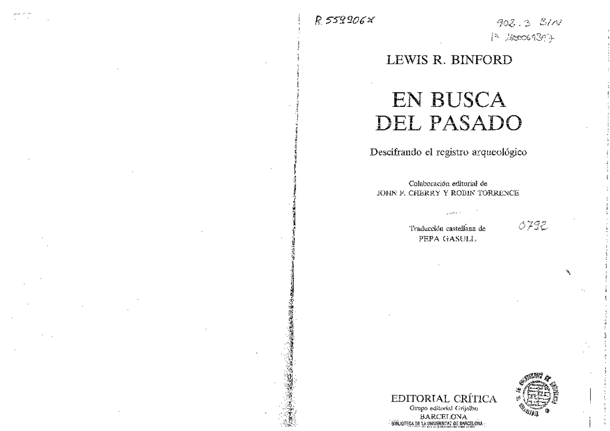 Binford, En Busca Del Pasado Cap 1,4,5,6,7 - Prehistoria Y Arqueología ...