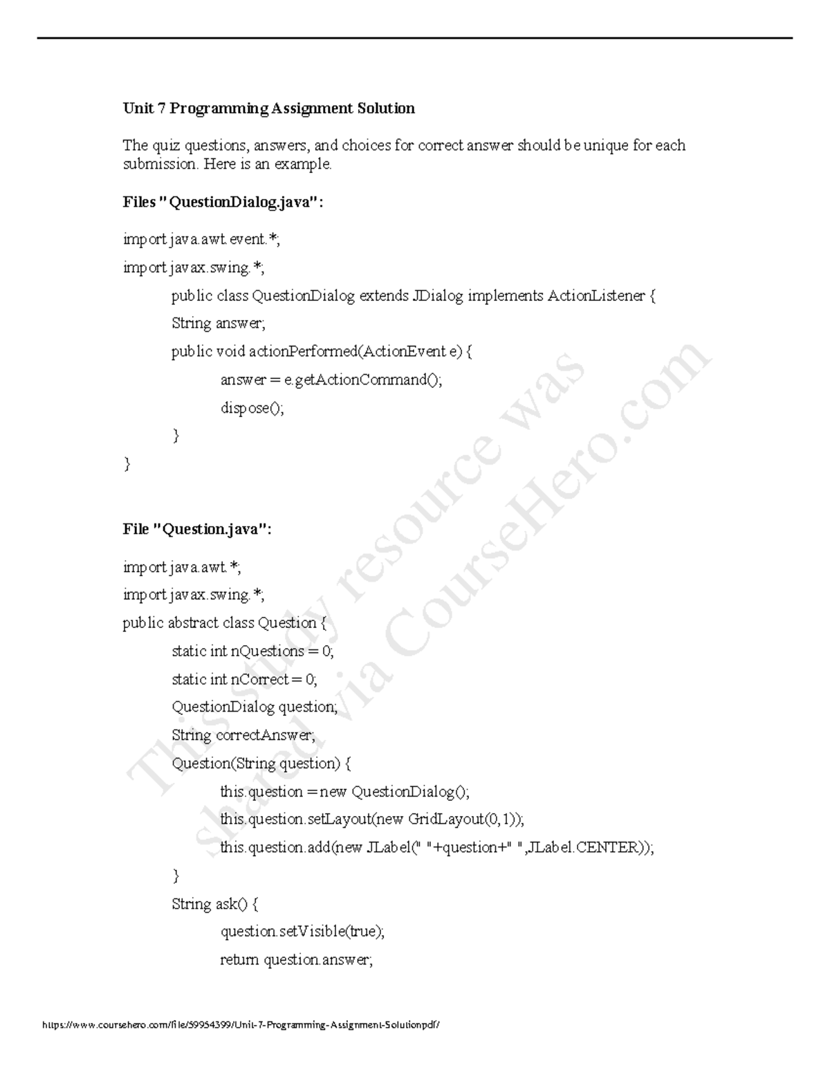 Unit 7 Programming Assignment Solution - Unit 7 Programming Assignment ...