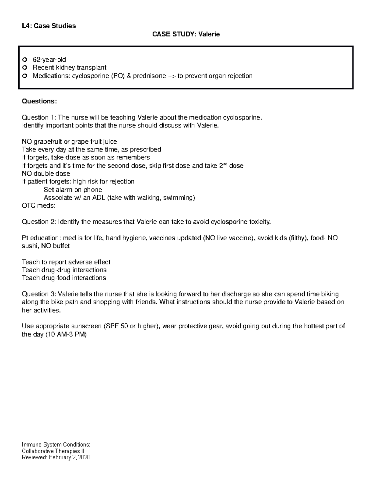 case study 4 immune system