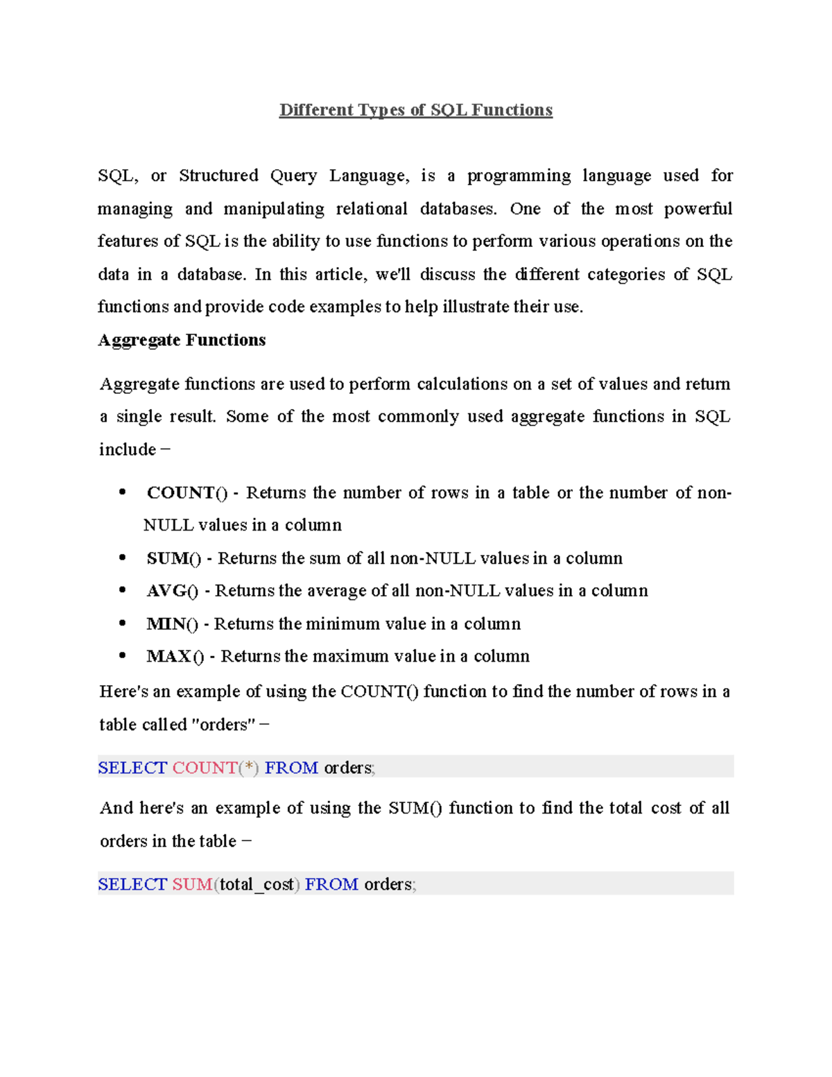 unit-iii-notes-visual-basic-different-types-of-sql-functions-sql