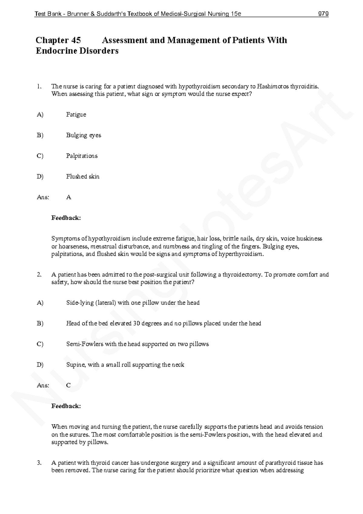 Chapter 45 - Multiple Choice Questions With Answers - Nursingnotesart 