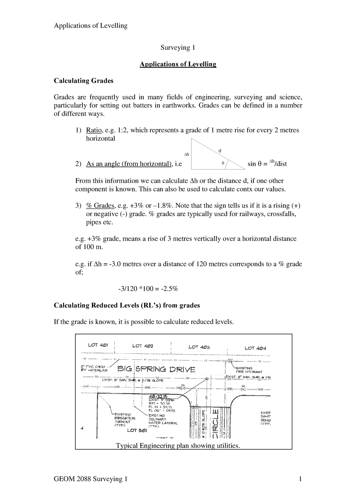 applications-of-levelling-surveying-1-applications-of-levelling