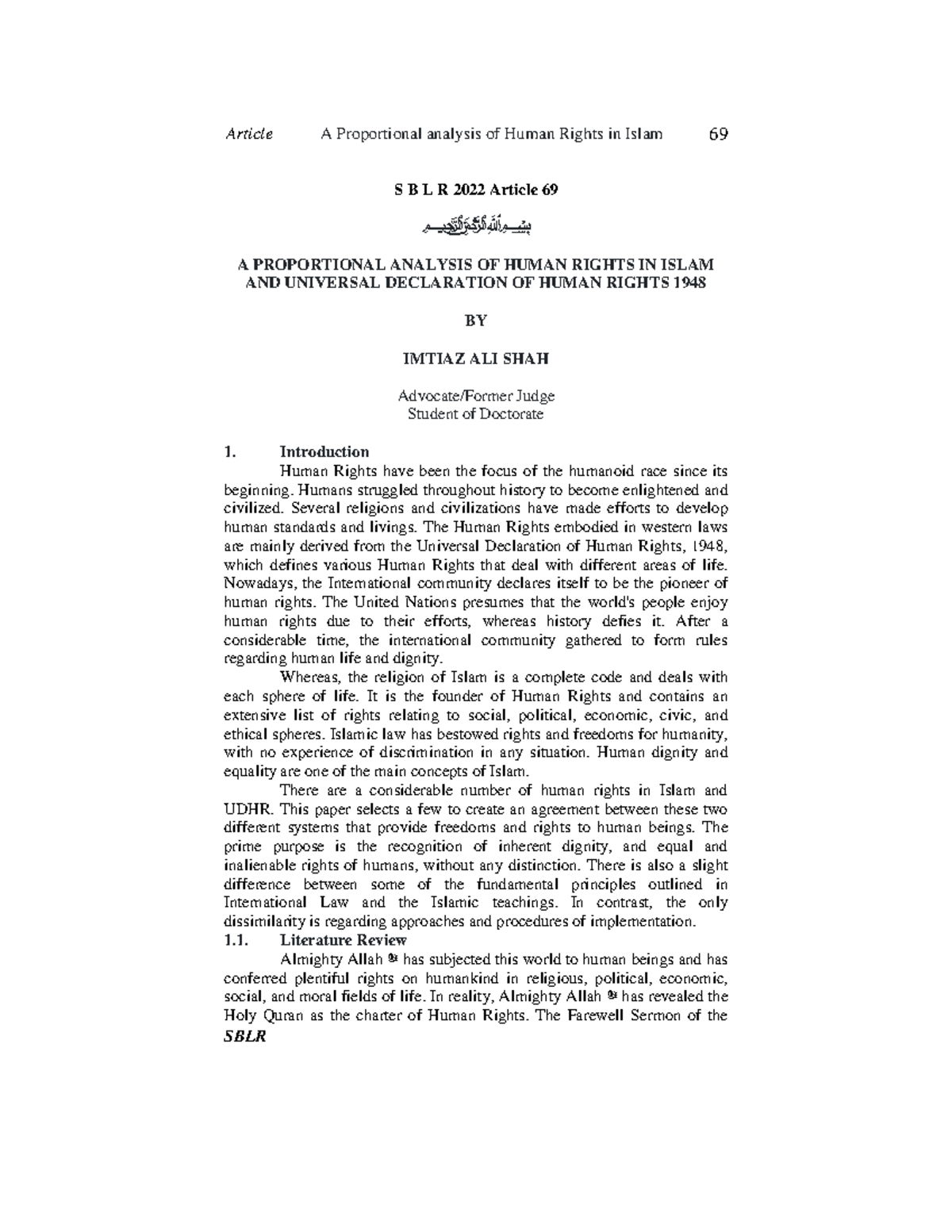 Human rights Islam UDHR - A Proportional analysis of Human Rights in ...