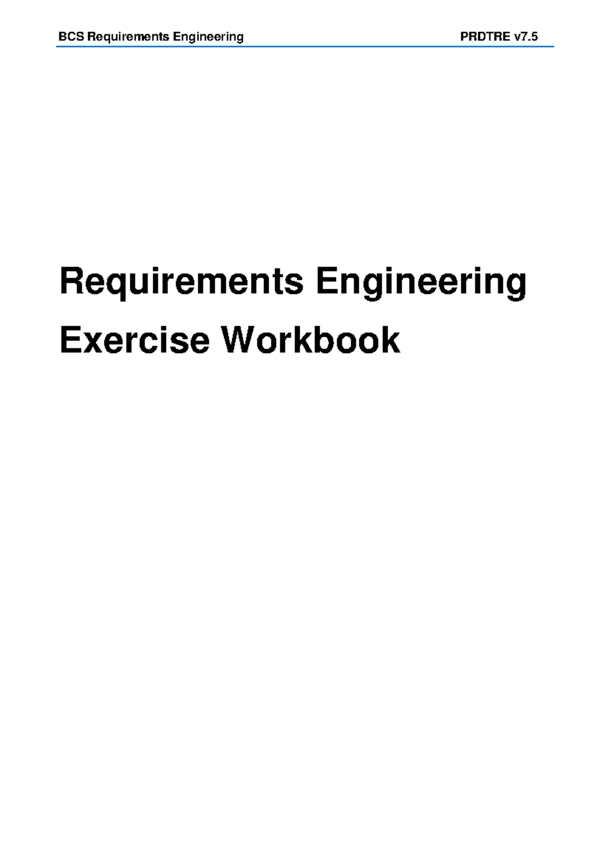 Requirement Engineering Excercise - Requirements Engineering Exercise ...