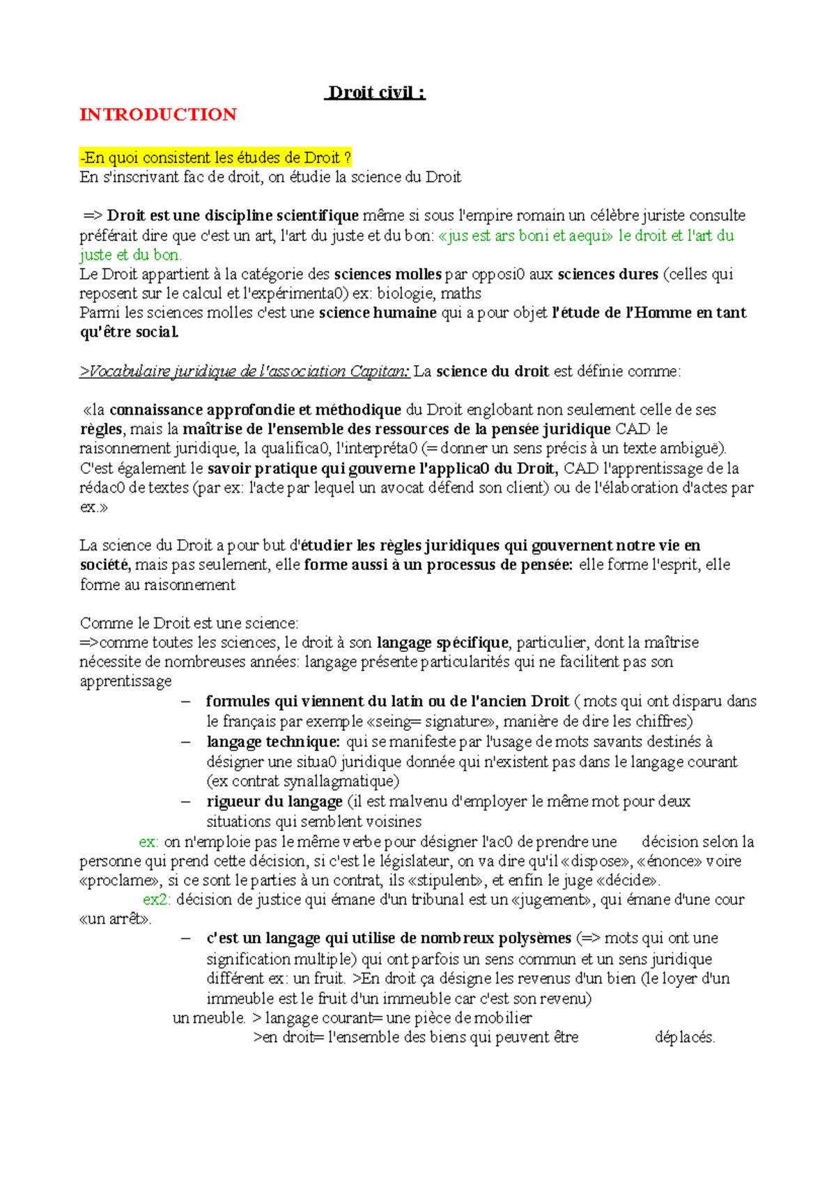 Introduction Droit Civil - Droit Civil : INTRODUCTION -En Quoi ...