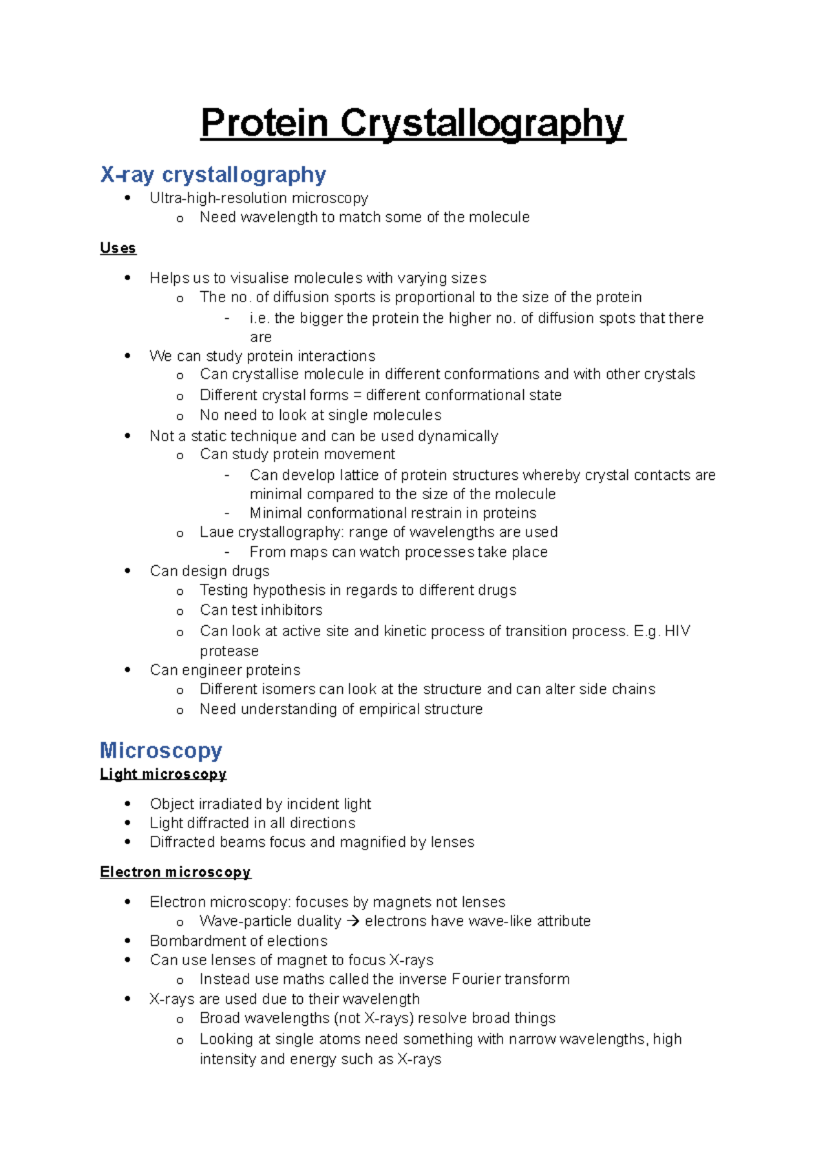 Topic 4 Protein crystallography Protein Crystallography Xray