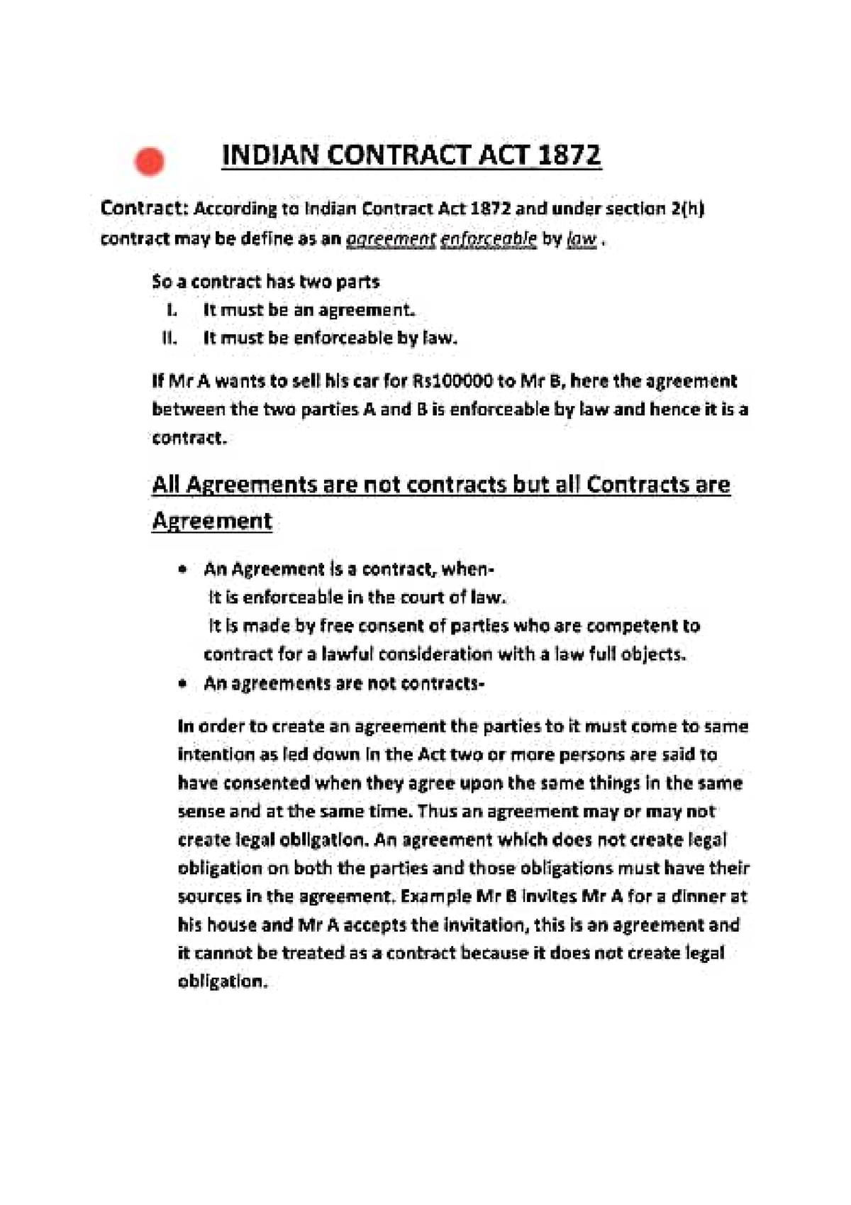 Law of contracts of Specific relief act revised Bachelors of Law 3