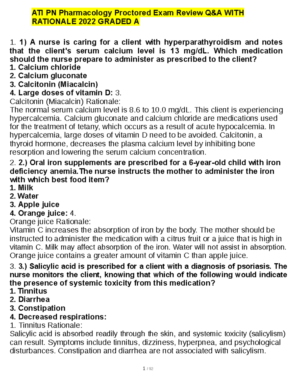 ATI PN Pharmacology Which medication should the nurse prepare to administer as prescribed to