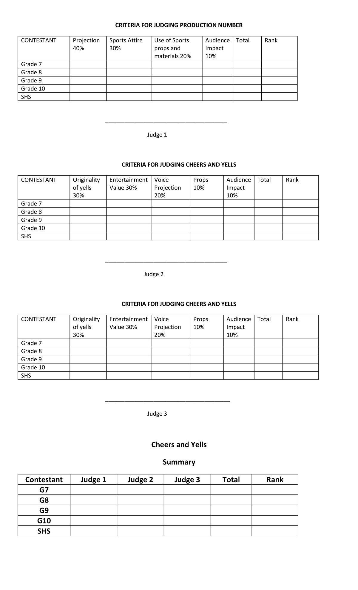 Criteria-for-cheers-and-yells - CRITERIA FOR JUDGING PRODUCTION NUMBER ...